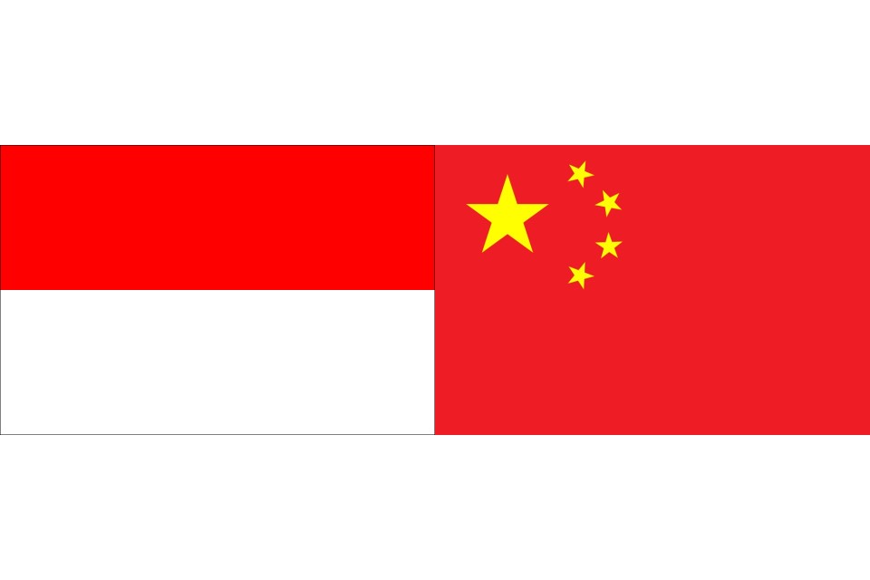 Flags of Indonesia and China