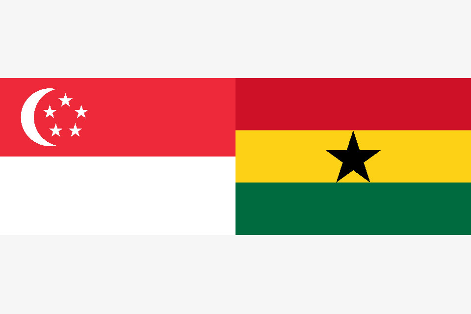 Flags of Singapore and Ghana