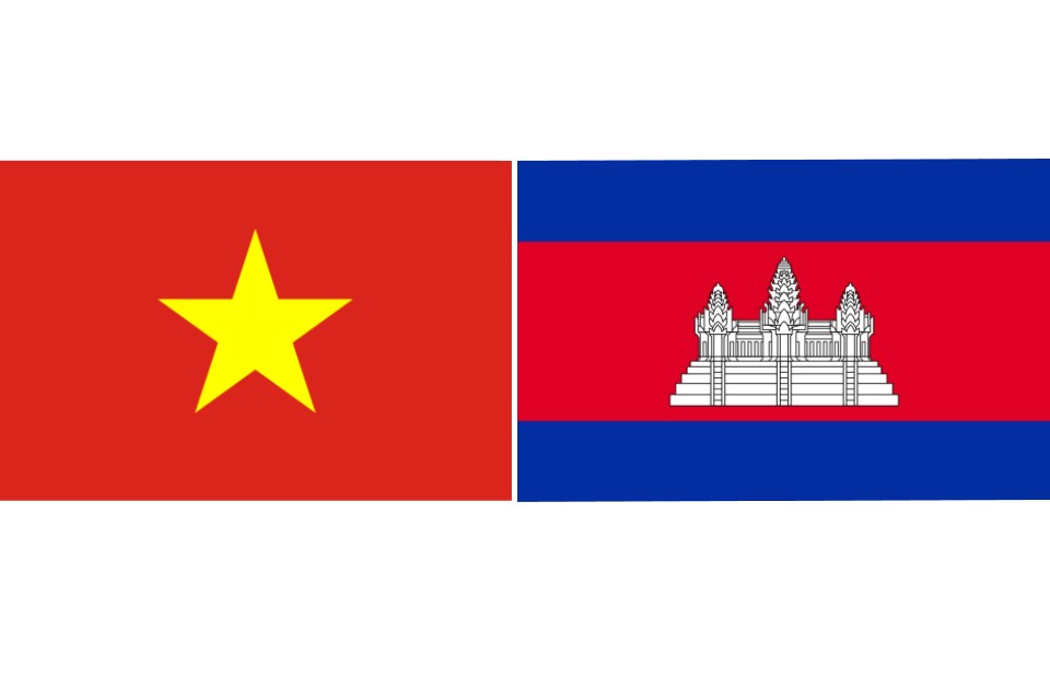 Flags of Vietnam and Cambodia