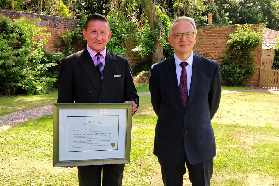 Carl Hunter and Dunelmensis Award with Stuart Corbridge